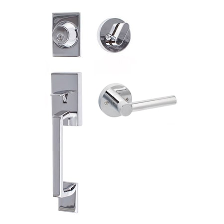Sure-Loc Hardware Sure-Loc Hardware Koln Handleset with Round Thumb Turn, Marin Handleset Trim, Polished Chrome KN507-R-MR 26